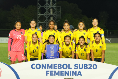 La selección de Ecuador que está en el Sudamericano femenino Sub 20.