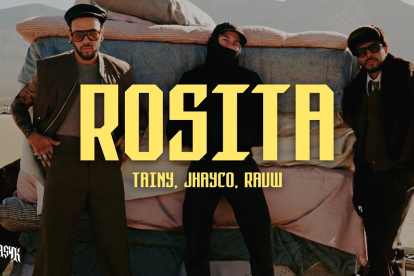 El prodcutor Tainy y los cantantes Rauw Alejandro y JHAYCO para el video oficial del sencillo.