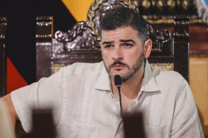 El alcalde de Guayaquil, Aquiles Álvarez, durante una intervención pública en un acto oficial.