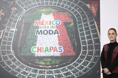 Claudia Sheinbaum en el anuncio de las sedes mexicanas confirmadas para el Mundial 2026.