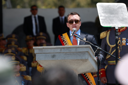 El presidente Daniel Noboa lideró este 27 de febrero la ceremonia por los 197 años del Ejército en Quito.