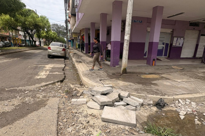 Así están los trabajos en la avenida General Barona, en Babahoyo.