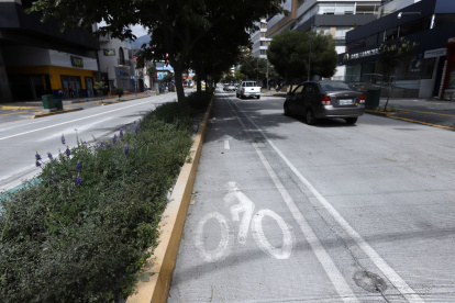 Los bolardos son elementos diseñados para separar físicamente el carril ciclista del tráfico vehicular.