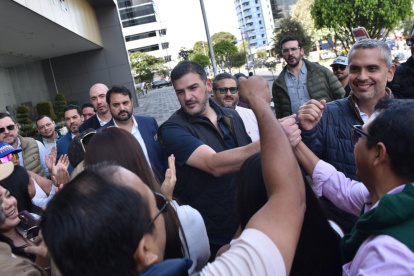 El alcalde de Guayaquil, Aquiles Álvarez, tras una audiencia en Quito.