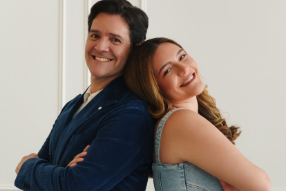 Carlos Luis Andrade.con su hija, Polly.