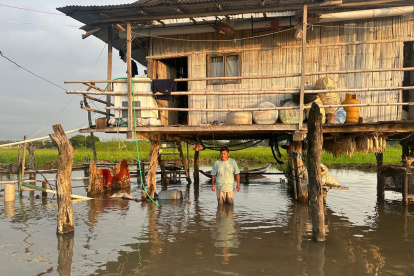 Uno de los recintos de Daule que está afectado por la inundación.