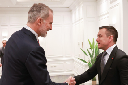 El rey de España, Felipe VI, se reunió este miércoles con el presidente de la República del Ecuador, Daniel Noboa.