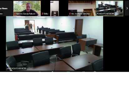 La audiencia de apelación de Aquiles Álvarez por el caso Goleada se desarrolla de forma virtual y presencial en la Corte Provincial de Pichincha.