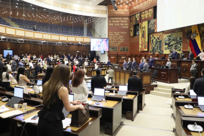 Sesión de la Asamblea Nacional en Quito, donde se recuerda el 30 de marzo como fecha para reivindicar el trabajo doméstico en Ecuador.