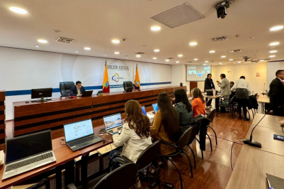 Referencial. Sala de audiencias en diligencia judicial, en un contexto marcado por el caso Triple A.