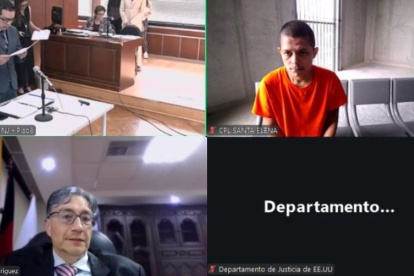 Darío Peñafiel, alias 'Topo', asistió a la audiencia de extradición a Estados Unidos, desde la cárcel del Encuentro.