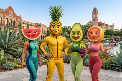 Frutas y verduras protagonizan melodramas breves creados con inteligencia artificial.