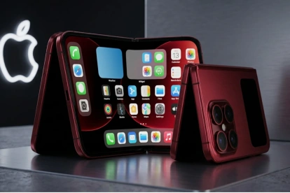 Concepto del iPhone Fold, generado por IA.