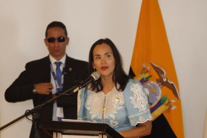 La ministra Inés Manzano en la rendición de cuentas de su cartera en la Plataforma Goubernamental.