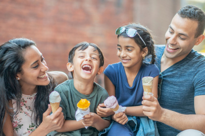 El helado es un postre para toda la familia.