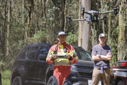 Operativo de búsqueda en el Parque Metropolitano Guangüiltagua tras la desaparición de Gregory Krupa en Quito.