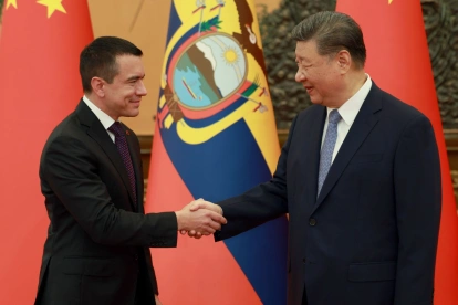 El presidente Daniel Noboa se reunió con su homólogo, Xi Jinping, en junio de 2025.