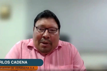 Carlos Xavier Cadena Asencio, liquidador de la empresa Veranera S.A., en una entrevista con el medio oficialista Altavoz.