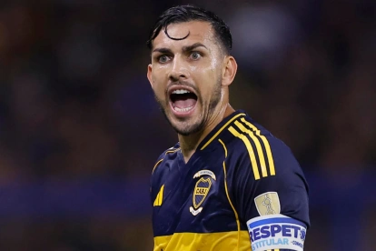 Leandro Paredes, jugador de Boca Juniors, durante el partido contra Barcelona.