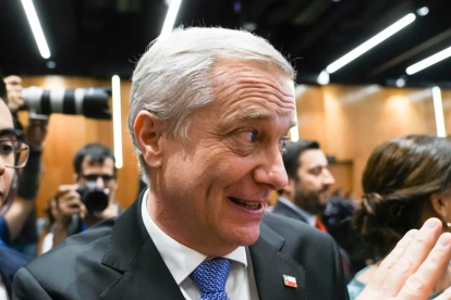 El presidente de Chile, el ultraderechista José Antonio Kast, el pasado 12 de marzo de 2026, al salir de la Cátedra Presidente Sebastián Piñera en Santiago (Chile).