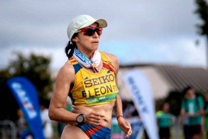 La tricolor Nathaly León en la prueba de 42 kilómetros en Brasil.