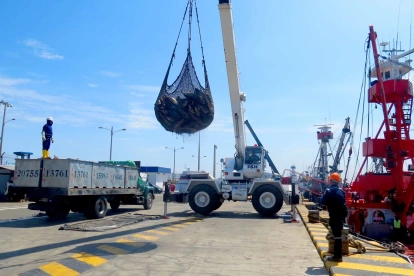 Actividades de pesca en el puerto de Manta.