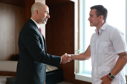 El presidente Daniel Noboa se reunió con el titular de la DEA, Terrance Cole, en Guayaquil.
