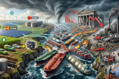 El bloqueo de las rutas de combustibles fósiles acelera el colapso de los mercados tradicionales y el auge irreversible de las energías limpias.