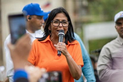 La presidenta encargada de Venezuela, Delcy Rodríguez, este 19 de abril de 2026, en Maracaibo (Venezuela).