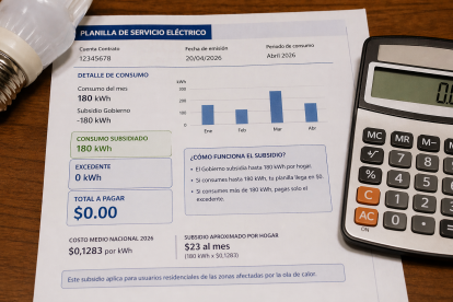 El Gobierno cubre hasta 180 kWh del consumo eléctrico en abril de 2026; los hogares que no superen ese nivel recibirán la planilla en $0