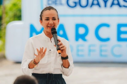 La prefecta del Guayas Marcela Aguiñaga.