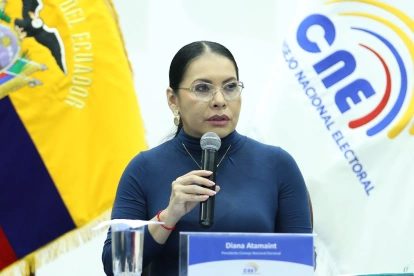 La presidenta del CNE, Diana Atamaint, puso el voto dirimente para cancelar a Unidad Popular.