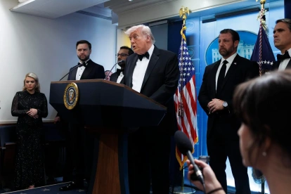 El presidente de Estados Unidos, Donald Trump, durante la Cena de Corresponsales de la Casa Blanca.