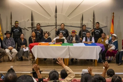 En una reunión del Consejo Ampliado de la Conaie, desarrollada en marzo del 2026.