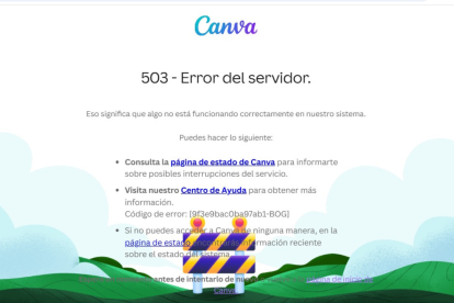 Canva presenta errores en su plataforma.