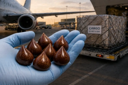 La droga incauta fue encontrada en los bombones de chocolate en forma de lágrima.