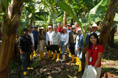 Autoridades y empresarios de China visitaron una hacienda de banano en Ecuador.