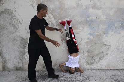 Sesión. Juan José Guilarte asistió a una sesión de entrenamiento de Kung Fu en La Habana el 21 de abril.
