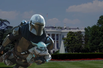 La Casa Blanca decidió compartir una imagen de Trump  en The Mandalorian.