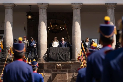 El presidente Daniel Noboa, en el Palacio de Carondelet; es cuestionado por la falta de titulares en varias carteras de Estado.