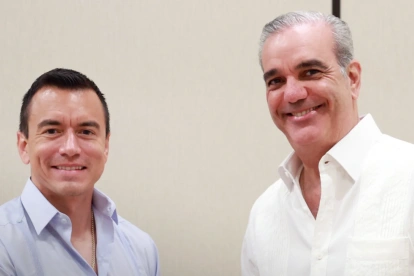 El presidente de Ecuador, junto al presidente de República Dominicana.