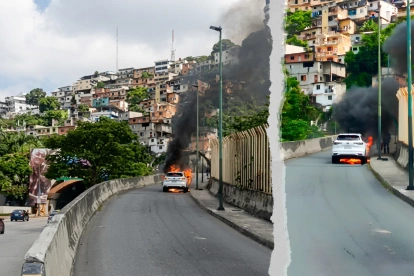 El auto en llamas complicó la circulación vehicular en la zona.