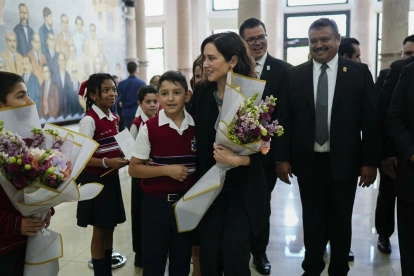 La presidenta de la Comunidad de Madrid, Isabel Díaz Ayuso, visita este miércoles el Congreso del Estado de Aguascalientes (México), donde ha recibido la Medalla de la Libertad.