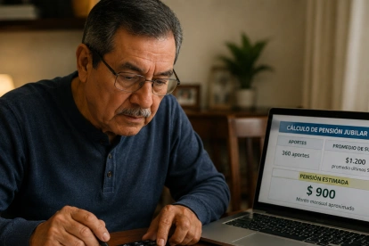 Referencial.Un adulto mayor calcula su pensión estimada del IESS en 2026.