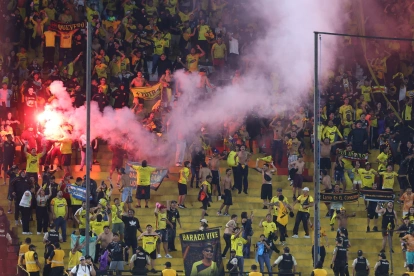 La hinchada de Barcelona SC en el estadio Monumental.
