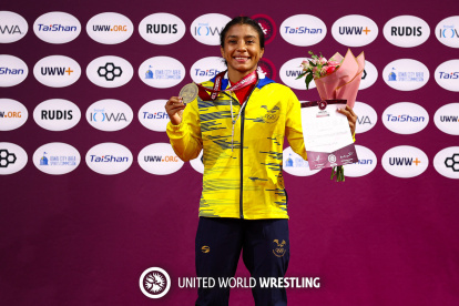 Lucía Yépez como cuatro veces campeona panamericana senior, en Estados Unidos.