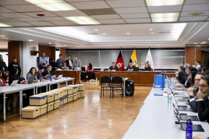 La audiencia de juicio del caso Sinohydro se desarrolla en la Corte Nacional de Justicia de Quito.