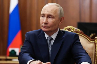 El presidente ruso Vladimir Putin en el Kremlin en Moscú, Rusia, el 12 de mayo de 2026.