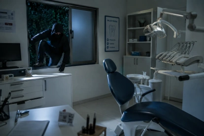 Referencia. El sospechoso desprendió una ventana para ingresar y sustraer equipos electrónicos del consultorio dental en Quito.
