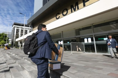 La Fiscalía trasladó los documentos de la investigación del caso Goleada a la audiencia en el Complejo Judicial Norte de Quito.
